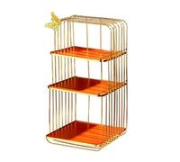 Rangement Maquillage Boîte de Rangement à Trois Couches en métal Bureau Rangement Soins Convient for la Chambre Coucher Salle Bain Coiffeuse(Orange)