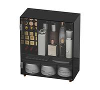 Rangement Maquillage Boîte de Rangement cosmétique Noir Transparent avec tiroir Soins la Peau, Rack Produits adaptés à Salle Bain for comptoir Coiffeuse(A)