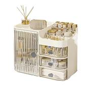 Rangement Maquillage Boîte de Rangement cosmétiques Grande capacité, organisateurs, Commode Bureau, étui Maquillage Anti-poussière(Style A with Mirror)