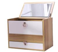 Rangement Maquillage Boîte de Rangement de Bureau en Bois pour Produits de Soins de la Peau, Rouges à lèvres et cosmétiques, boîte de Rangement de Style tiroir Rangement Produit de Beauté