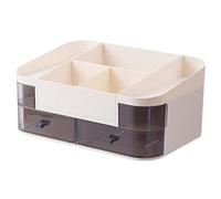 Rangement Maquillage Boîte De Rangement pour Cosmétiques, Organisateur De Maquillage, Boîte De Rangement De Maquillage De Bureau avec Tiroirs Rangement Produit de Beauté(Beige)