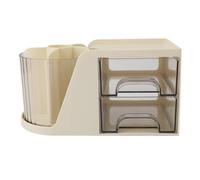 Rangement Maquillage Organisateur De Bureau Pivotant avec Tiroirs Boîte De Rangement Multifonctionnelle pour Cosmétiques Boîte De Maquillage Rangement Produit de Beauté(Yellow)