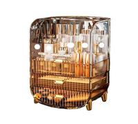 Rangement Maquillage Organisateur De Maquillage De Grande Capacité À 3 Niveaux, Avec 2 Tiroirs Et Couvercle Rabattable, Boîte De Rangement De Maquillage Pour Commode Rangement Produit de Beauté(C-oran