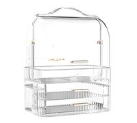 Rangement Maquillage Organisateur De Maquillage en Plastique Boîte De Rangement Cosmétique De Bureau Coiffeuse Support De Produit De Soin De La Peau Rangement Produit de Beauté(Transparent)