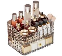 Rangement Maquillage Organisateur De Maquillage Pour Vanité, Rangement De Maquillage Avec Tiroir, Étui À Cosmétiques, Organisateur De Comptoir De Soins De La Peau Rangement Produit de Beauté(Transpare
