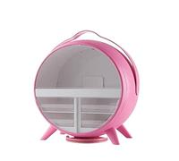 Rangement Maquillage Organisateur De Maquillage, Rangement Multicouche, Sac De Rangement pour Soins De La Peau, Cosmétiques, Support Rotatif À 360 Degrés Rangement Produit de Beauté(Rosa)
