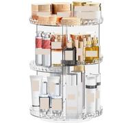 Rangement Maquillage Organisateur De Maquillage Rotatif À 360 °, Couche Réglable, Organisateur De Soins De La Peau avec Porte-Brosse, Plateau De Parfum Rangement Produit de Beauté