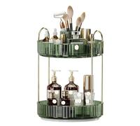 Rangement Maquillage Organisateur De Maquillage Rotatif À 360 °, Organisateur De Soins De La Peau À 2 Niveaux Pour Étagère De Vanité, Comptoir De Chambre À Coucher, Salle De Bain Rangement Produit de