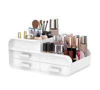 Rangement Maquillage, Organisateur Maquillage et 3 Tiroirs Grande Capacité Rangement coiffeuse Pour Dresser, Salle de Bain, Boite a Maquillage, organisateur Salle de Bain, Rangement Skincare (Blanc)