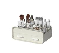 Rangement Maquillage Organisateurs de Bureau for cosmétiques, boîte Rangement for Maquillage, tiroir, conteneur, tri, Articles Divers(Cream White-S)