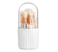 Rangement Maquillage Pinceaux Porte-Brosse De Maquillage Rotatif À 360 Degrés, avec Couvercle, Conteneur pour Pinceaux, pour Vanité Et Salle Bain Organisateur Cosmétique Chambre(B)