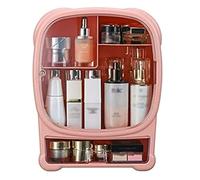 Rangement Maquillage Pinceaux Rouge À Lèvres De Finition Support D'affichage Boîte Rangement Cosmétique Fixé Au Mur en Plastique pour La Salle Bains Organisateur Cosmétique Chambre(Rosa)