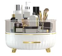 Rangement Maquillage Plateau De Rangement Rotatif À 360 Degrés Pour Soins De La Peau, Organisateur De Cosmétiques À 2 Niveaux Avec Tiroir, Organisateur De Maquillage Rotatif Rond Rangement Produit de
