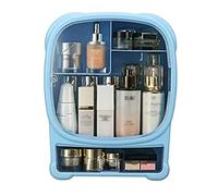Rangement Maquillage Rouge À Lèvres De Finition De Support D'affichage De Boîte De Rangement Cosmétique Fixé Au Mur en Plastique pour La Salle De Bains Rangement Produit de Beauté(Blue)