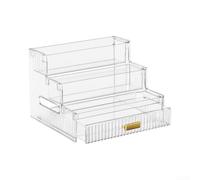 Rangement Médicaments PET 23x20cm Bords Surélevés | Bords surélevés anti-chute, design escalier visible, accès rapide, pour idéal vitamines et flacons