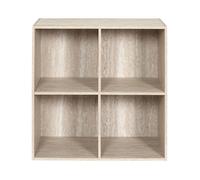 Rangement Modulable 4 Cases - HOME DECO FACTORY - Pietra - Compact - Blanc et Beige