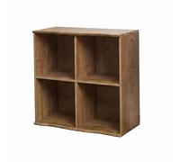 HOME DECO FACTORY - Rangement Modulable 4 Cases Forest - Étagère Bois Panneaux de Particules - Solution Organisation Polyvalente Salon Bureau Chambre - Marron