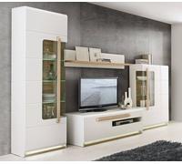 Rangement Mural 290cm Base 4-teilig Blanc Sonoma Chêne Vitrine Moderne 56575363