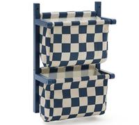 Kid's Concept Étagère murale à poches à carreaux Bleu-vert. 40x19x60 cm