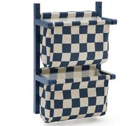 Kid's Concept Étagère murale à poches à carreaux Bleu-vert. 40x19x60 cm