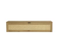 Rangement mural finition bois clair et cannage rotin 1 porte L135 cm MANILLE
