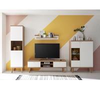 Rangement Mural Merle Base 3-teilig Chêne Riviera Blanc Mat Salon 77826861