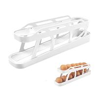 Rangement Oeuf Frigo, 2 Niveaux Roulement Automatique Range Oeuf, Distributeur Oeuf Frigo pour 12-14 Oeufs, Range Oeuf Fond Antidérapant Range Oeufs Frigo pour Réfrigérateur De Comptoir