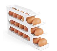 Rangement Oeuf Frigo, 4 Étages Économisez de l'espace Roulage Automatique Distributeur Oeuf, Boite À Oeufs en Plastique pour Rèfrigèrateur, Cuisine - 1 Pièce