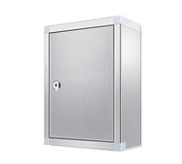 Rangement Outils Mural Multifonctionnel Armoire de Rangement en Acier Inoxydable avec Serrure À Came Étanche et Inoxydable Armoire Rangements Garage pour Bureau, Atelier, Garage(60x40x20cm)