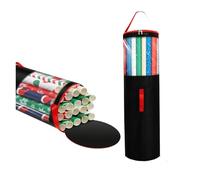 Rangement Papier Cadeau Gift Wrapping Paper Storage Bag With Handle Zipper 40 Inch Wrapping Paper Organizer Store Up To 24 Rolls For Gift Wrap(Black)