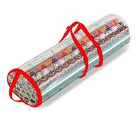 Rangement Papier Cadeau Wrapping Paper Storage Bag Clear Waterproof Storage Bin Container Gift Wrap Organizer Stores Holiday Organizer(R-no wrapping paper)