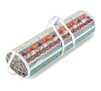 Rangement Papier Cadeau Wrapping Paper Storage Bag Clear Waterproof Storage Bin Container Gift Wrap Organizer Stores Holiday Organizer(White)