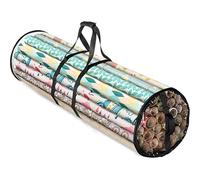 Rangement Papier Cadeau Wrapping Paper Storage Bag Clear Waterproof Storage Bin Container Gift Wrap Organizer Stores Holiday Organizer(Black)