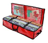 Rangement Papier Cadeau Wrapping Paper Storage Bag sturdy Large Capacity Gift Waterproof Underbed Moisture-proof Dust-proof Organizer(Red)