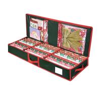 Rangement Papier Cadeau Wrapping Paper Storage Organizer bag for Christmas Gifts Paper, Underbed Storage Container with Interior Pockets, Fits 24 Rolls(Green)