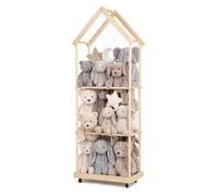 Rangement Peluche de Enfant avec Freins à 360°, 164x32x58cm, pour Chambre d'enfant, 3 Couches
