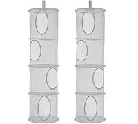 Rangement Peluche, Lot de 2 Paniers Rangement Suspendu Filet Peluche Range Doudou Suspendus Pour Chambre D'enfant, Jouets, Petits Vêtements (Gris)