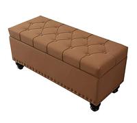 Rangement pliable 100 x 40 x 45 cm, repose-pieds multifonction et tabouret à langer, cuir synthétique, espace de rangement extra large, décoration d'intérieur élégante, solution d'assise polyvalente