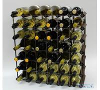Cranville wine racks Bois Classique 42 Bouteille chêne teinté foncé et casier à vin en métal galvanisé prêt assemblé