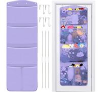 Rangement pour animaux en peluche, avec 3 grandes poches et 2 poches moyennes, organiseur de porte pour placard, bébé, jouet en peluche, organiseur de porte à suspendre pour chambre d'enfant, chambre