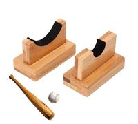 Rangement pour batte de baseball - Support de batte de baseball | 1 paire d'organiseurs stables en bois | Support d'affichage avec doublure douce | Support multifonctionnel pour rebord de fenêtre de