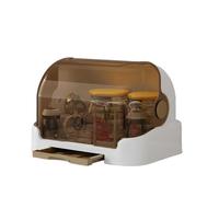 Rangement Pour Biberons, Grand Organisateur De Biberons Avec Couvercle Et Bac De Vidange, Support Accessoires pour Bébé Idéal pour Ranger Brosses et Tétines, Lait en Poudre, Sans BPA (A, 32*26*25.5CM)