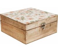 Rangement pour bijoux Coffre au trésor en bois avec motif floral Boîte décorative