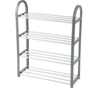 Rangement pour chaussures en plastique 4 étagères, gris 50x19x66cm