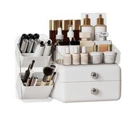 Rangement pour cosmétiques Grand présentoir à tiroirs | Coffre de rangement de maquillage avec porte-pinceaux Pour Salon, Cuisine, Salle de Bain, Plan de Travail, Buffet