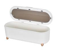Rangement pour Couverts avec Couvercle, Boite Rangement Couverts de Table, Range Couvert Plastique avec Couvercle Blanc pour Baguettes Cuillère Couteau Fourchette