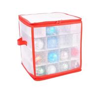 Rangement pour Décorations de Noël Organisation Imperméable À 64 Cases | Coffre De Stockage Pour Boules Noël Avec Couvercle pour Rangement sous Lit, Grenier, Garage, Cave, Dortoir et Appartement