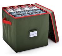 Rangement pour décorations de Noël - Peut contenir jusqu'à 64 décorations de vacances, séparateurs réglables, dessus couvert, deux poignées. Boîte de rangement attrayante pour garder les décorations