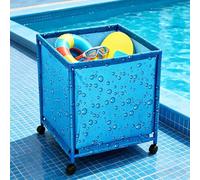 Rangement pour flotteur de piscine - Support à jouets roulant de 90 cm, organisateur en maille pliable, bac à accessoires de grande capacité | Support d'anneau de bain Portable pour propriétaires, Par