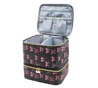 Rangement pour ongles Boîte à outils et porte-maquillage avec nœud noir | Pochette de Rangement pour Accessoires de Beauté Pour maison, salon, , soins de pédicure, coiffure, art, beauté, ma